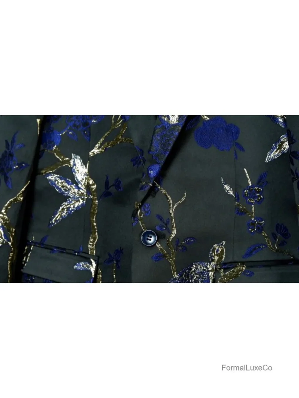 Slim Fit Tux Blazer with Floral Print - Prom Dinner Suit Jacket